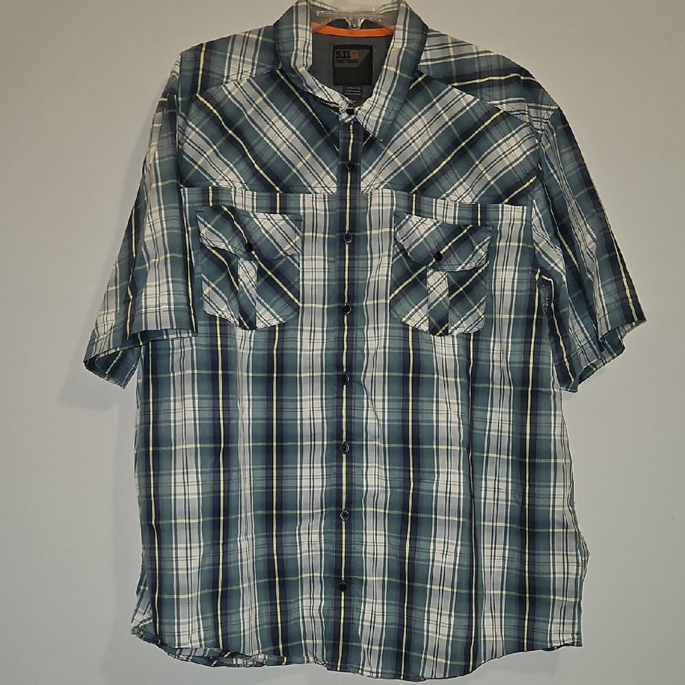 Men's 5.11 XXL Blue Plaid Shirt